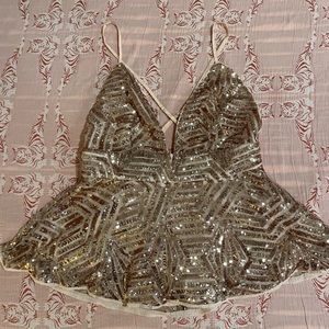 Sequin peplum tank